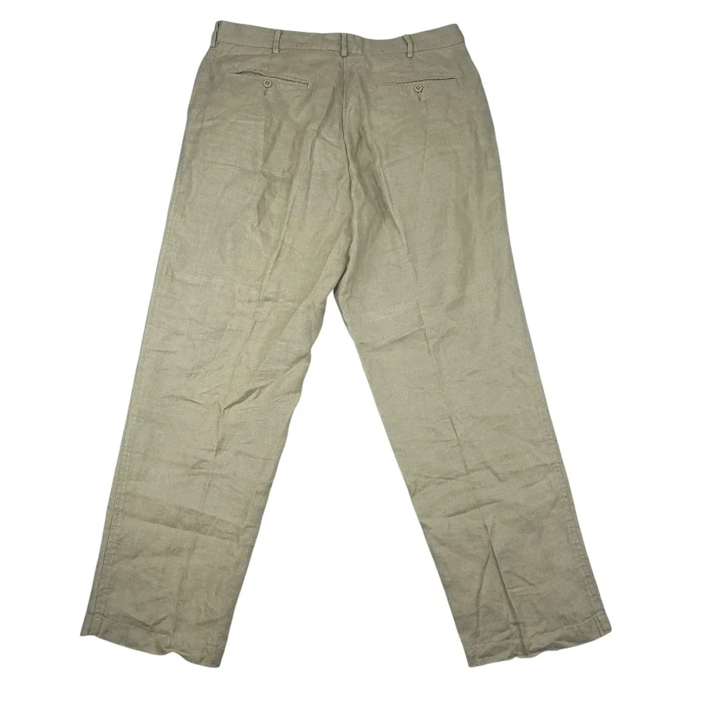 Daniel Cremieux Mens Classics Biarritz Pants 100% Linen Tan 36x30 Beachy Costal